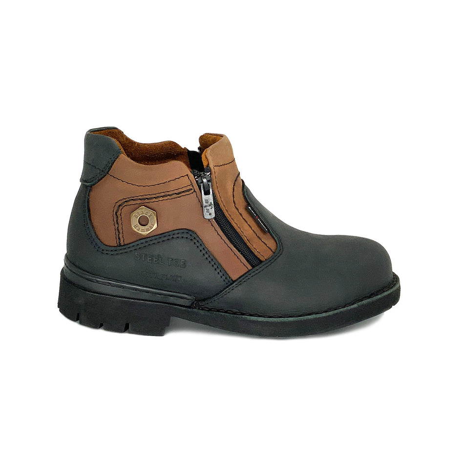 Black Hammer 4000 Series Mid Cut Zip Up Safety Shoes BH4701