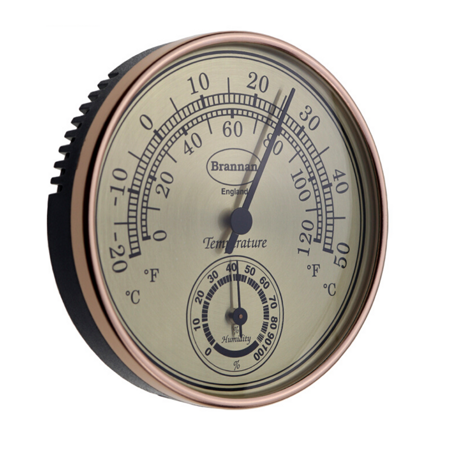 Gilt Dial Thermometer & Hygrometer - 100mm 30/407/3