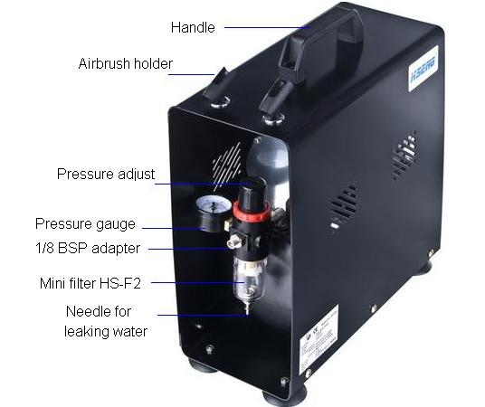 HSENG Airbrush compressor kit without airbrush AS189A