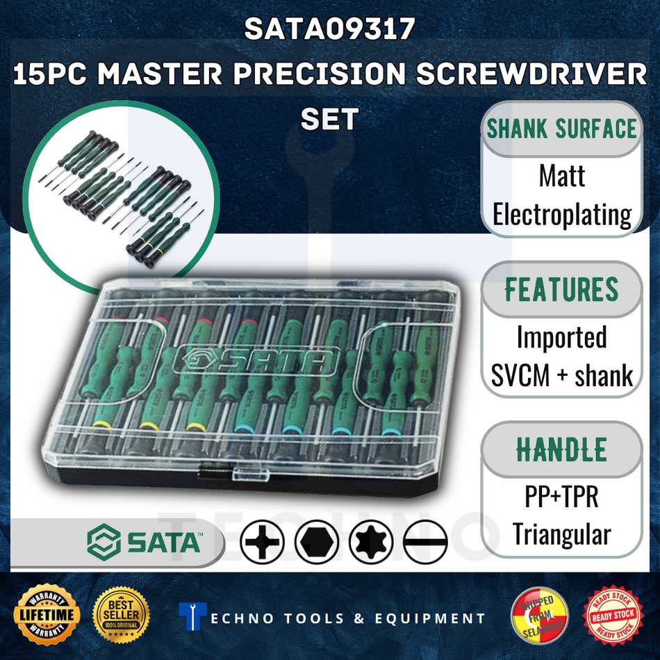 SATA 15pc Master Precision Screwdriver Set, SATA 09317