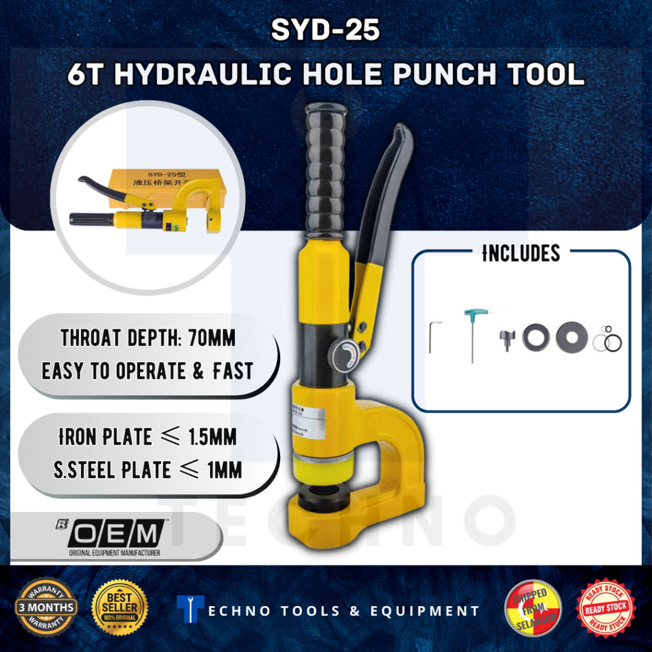 SYD-25 Portable Hydraulic Punching Machine Punch Round Hole For Steel Metal Round Hole  Punch Tool 100% New & Original