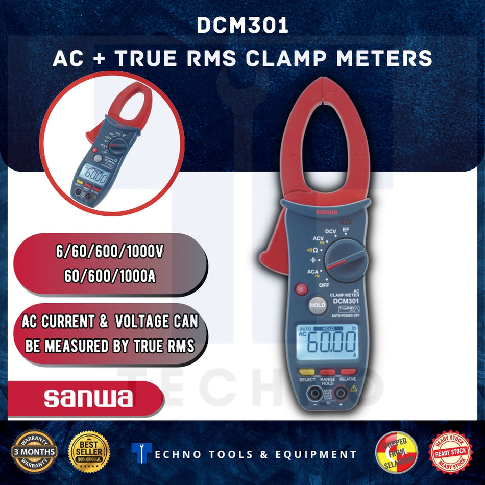 SANWA DCM301 AC + True RMS Clamp Meters