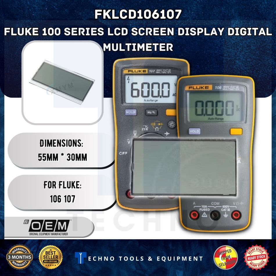 FLUKE Multimeter LCD Display Screen Suitable For (FK 15B 17B MAX / 15B+ 17B+ / 115C - 117C / 106 107)