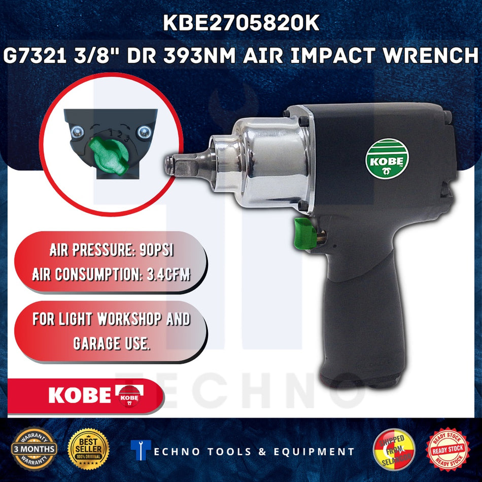 KOBE KBE2705820K G7321 Air Impact Wrench 3/8" Dr 393Nm