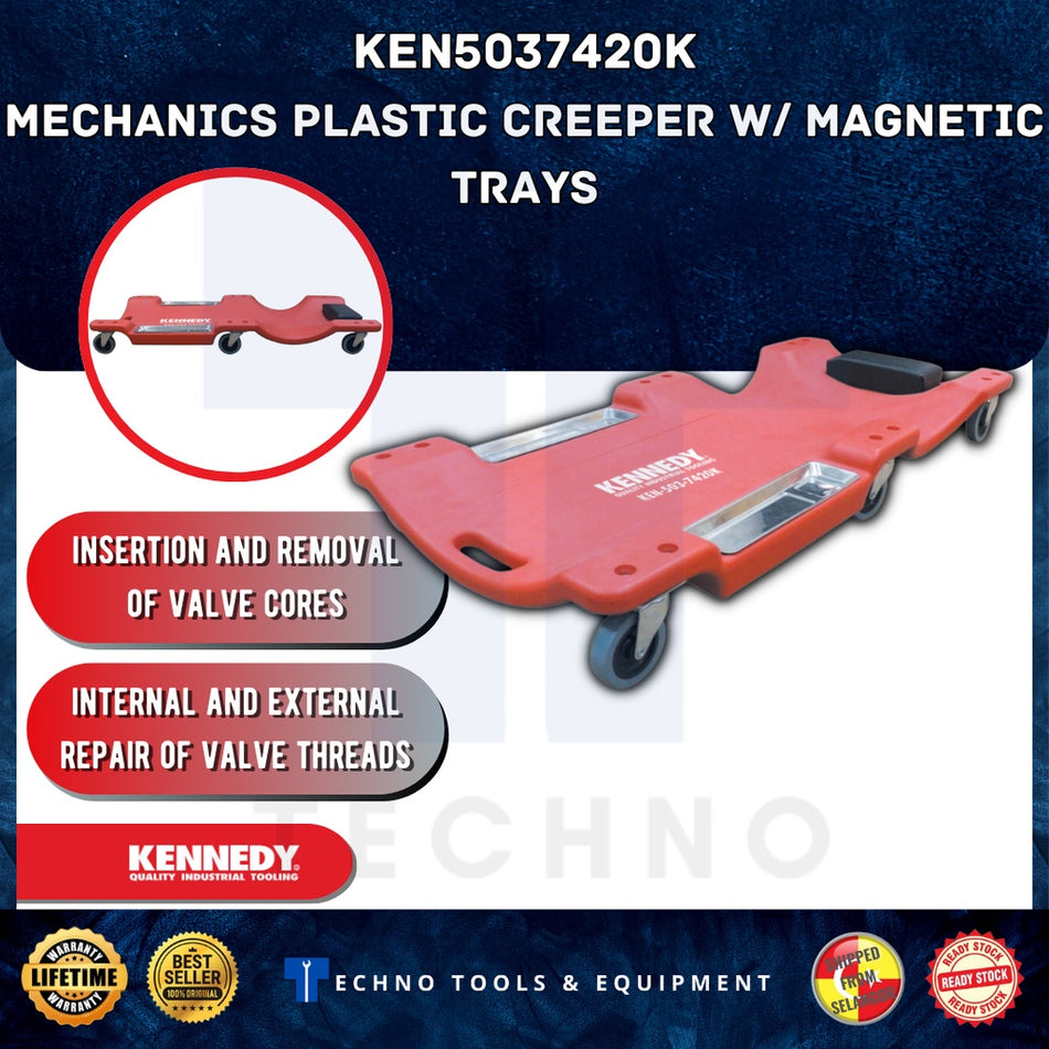 KENNEDY KEN5037420K MECHANICS PLASTIC CREEPER WITH MAGNETIC TRAYS
