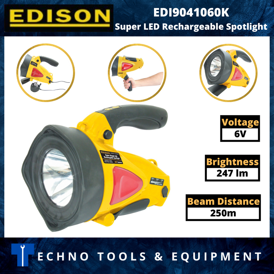 EDISON EDI9041060K Super LED Rechargeable Spotlight