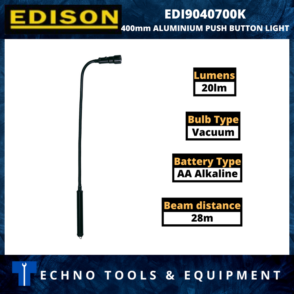 EDISON EDI9040700K 400mm ALUMINIUM PUSH BUTTON LIGHT
