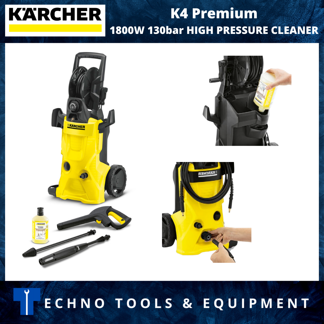 Zielig Lastig amateur KARCHER K4 Premium 1800W 130bar HIGH PRESSURE CLEANER – Techno Tools &  Equipment