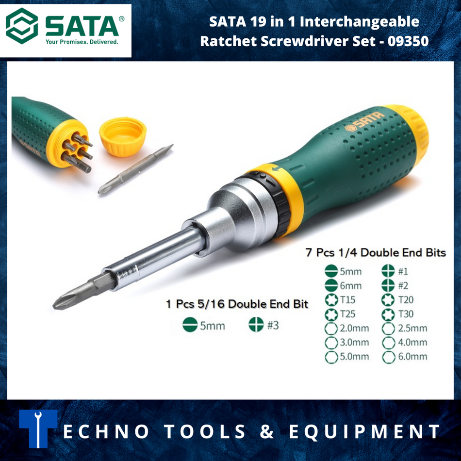 SATA 09350 19 in 1 Interchangeable Ratchet Screwdriver Set