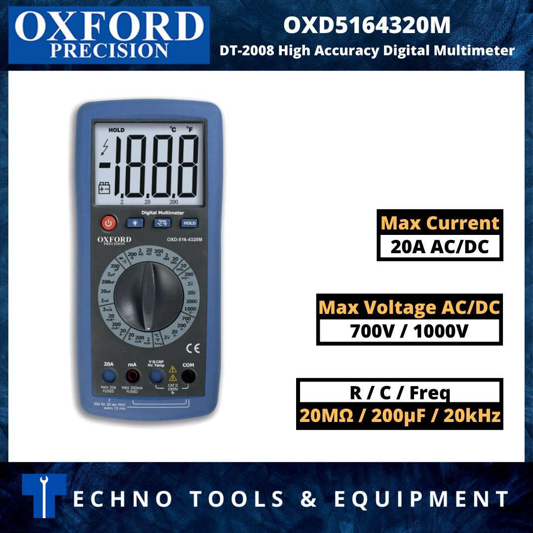 OXFORD OXD5164320M DT2008 High Accuracy Digital Multimeter Techno Tools & Equipment