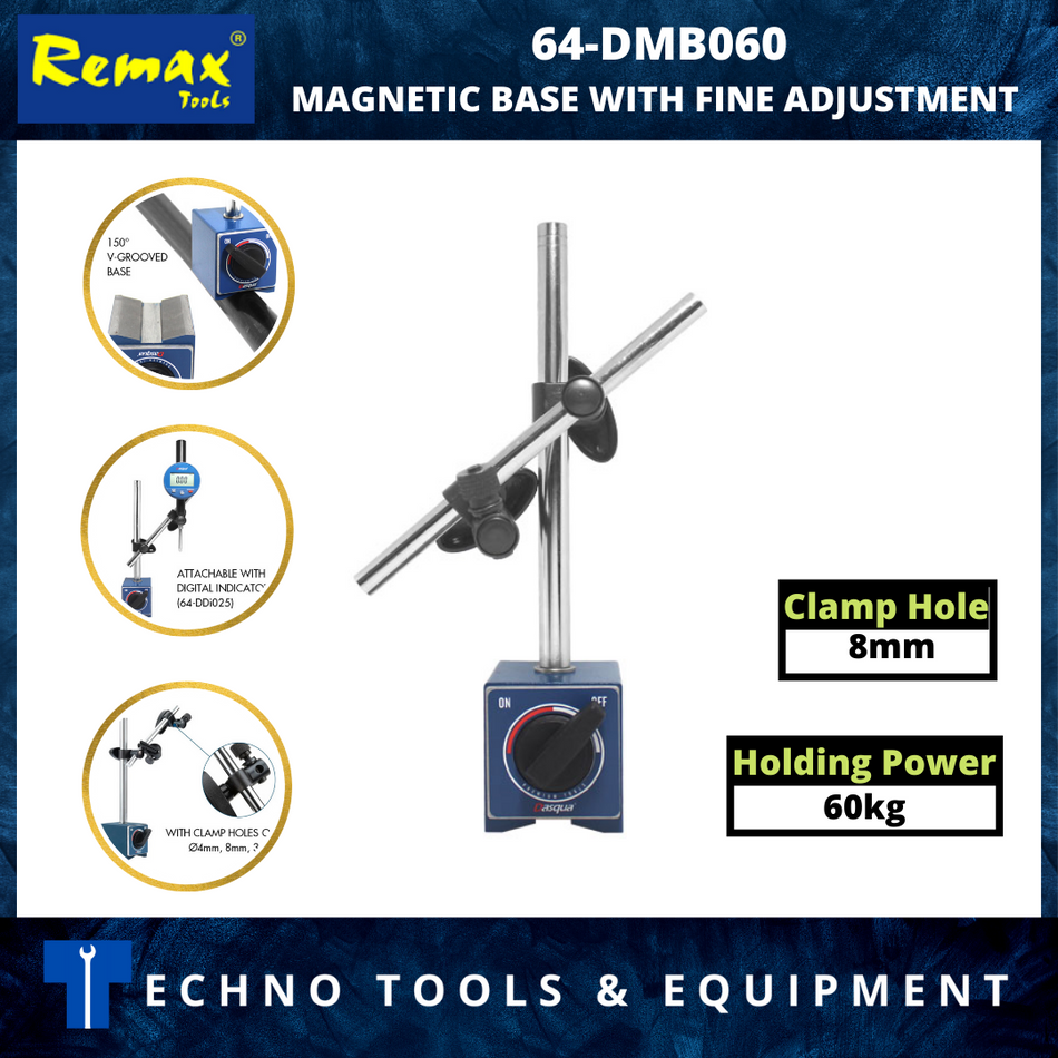 REMAX DASQUA 64-DMB060 MAGNETIC BASE WITH FINE ADJUSTMENT
