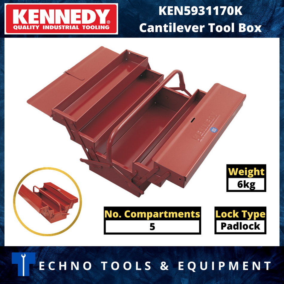 KENNEDY Steel Cantilever Tool Box 17" and 21"