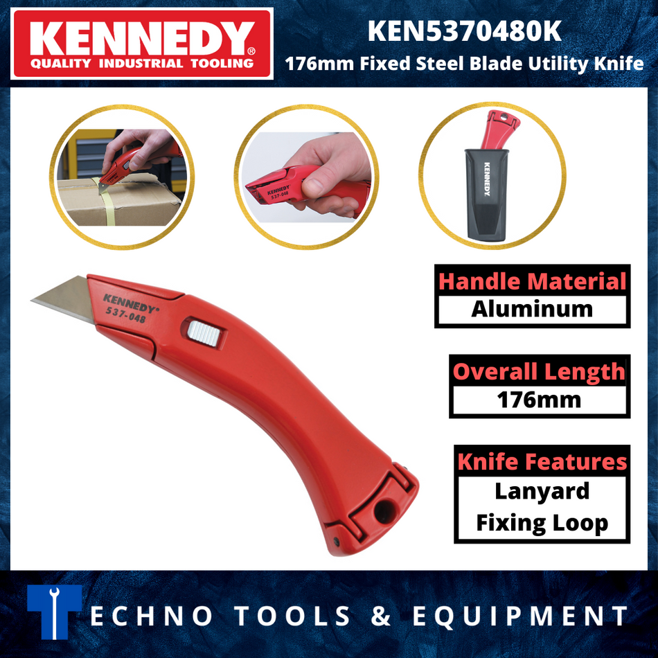 KENNEDY KEN5370480K 176mm Fixed Steel Blade Utility Knife
