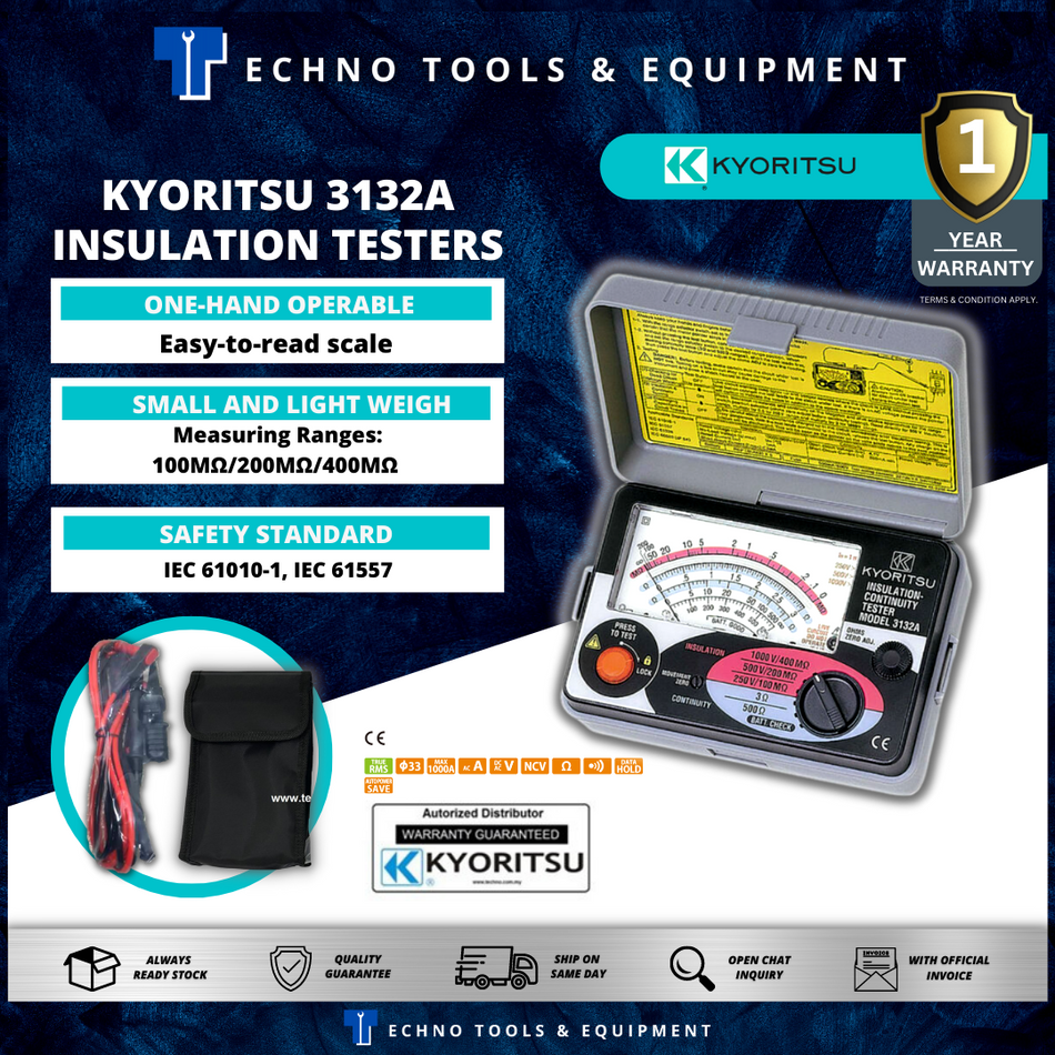 KYORITSU 3132A Analogue Insulation / Continuity Tester (KEW 3132A)