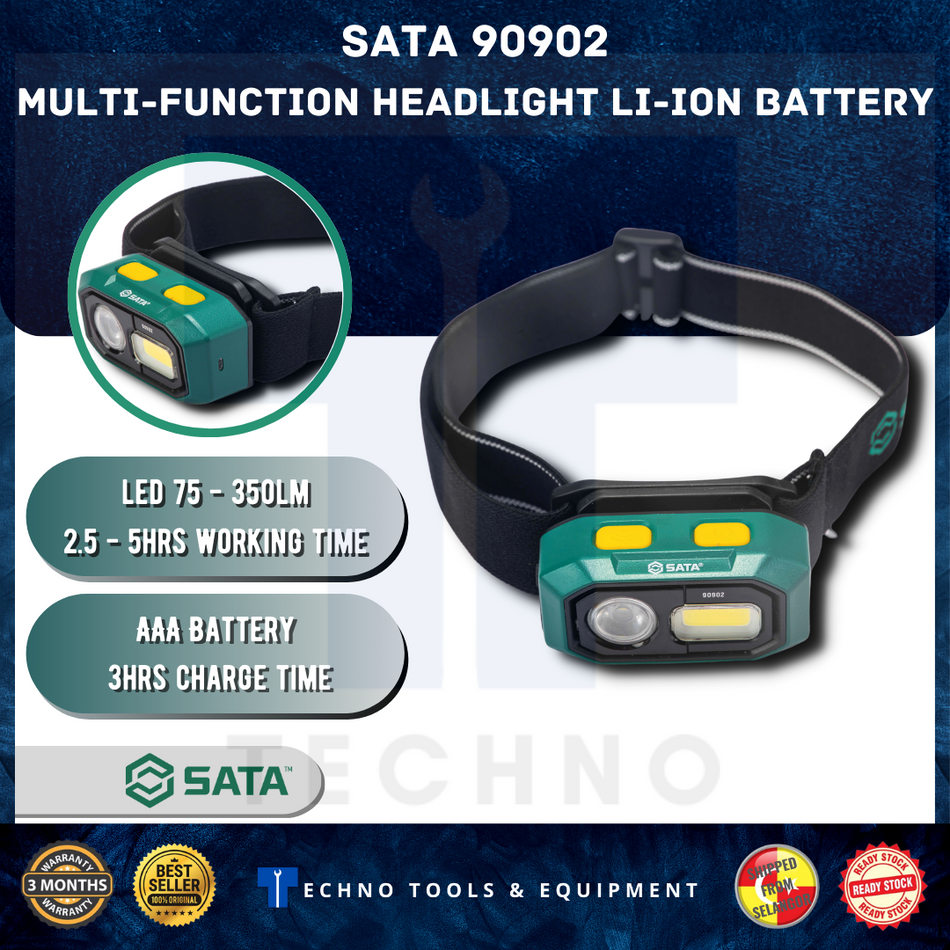 SATA 90902 Multi-Function Headlight Li-ion Battery