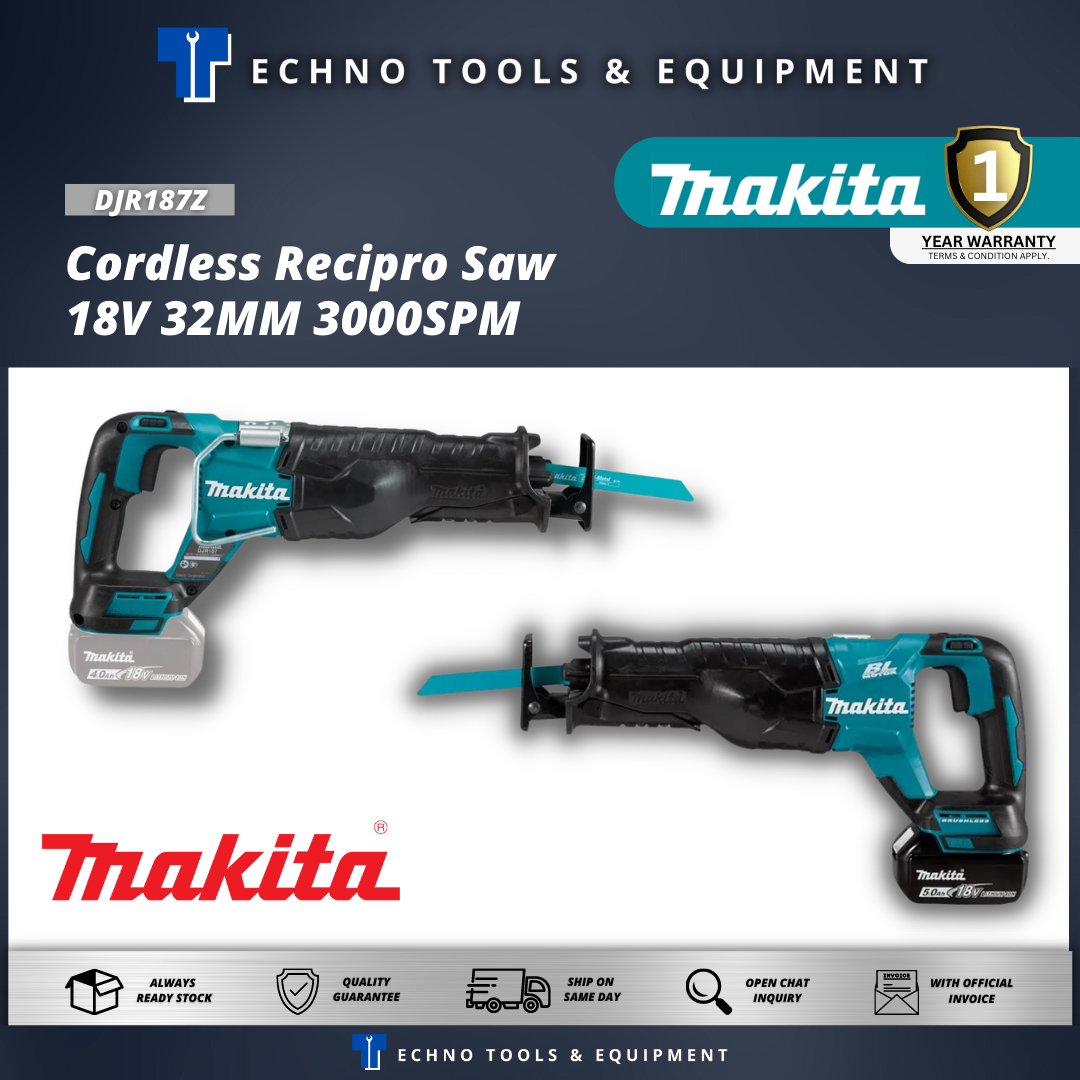 MAKITA DJR187Z Cordless Recipro Saw 18V 32MM 3000SPM Year
