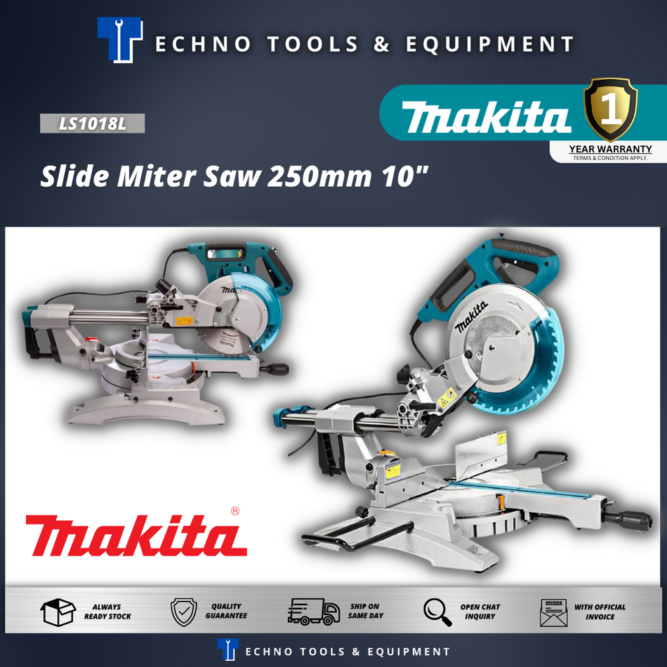 MAKITA LS1018L Slide Miter Saw 250mm 10" - 1 Year Warranty