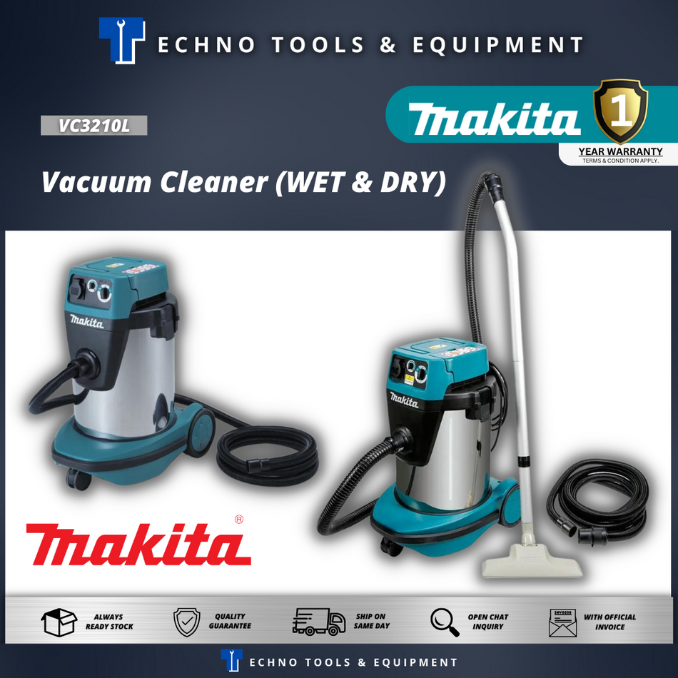 MAKITA VC3210L Vacuum Cleaner (WET & DRY) - 1 Year Warranty