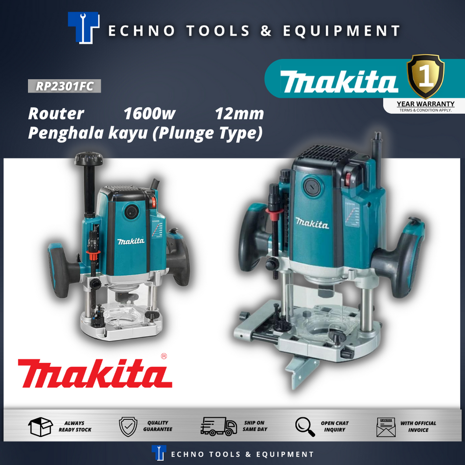 MAKITA RP2301FC Router (Plunge type) 12 mm (1/2") - 1 Year Warranty