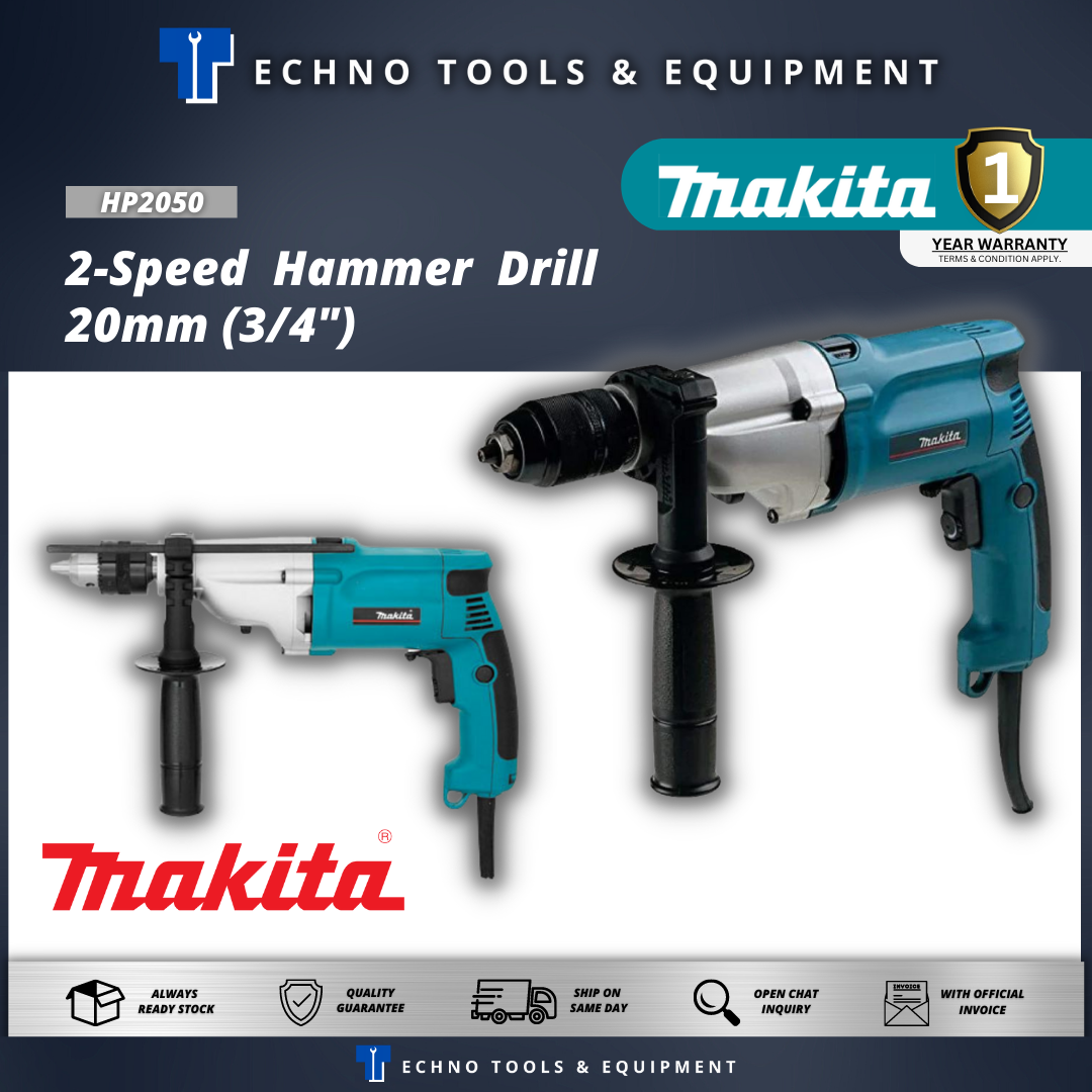 MAKITA HP2050 2-Speed Hammer Drill 20mm (3/4