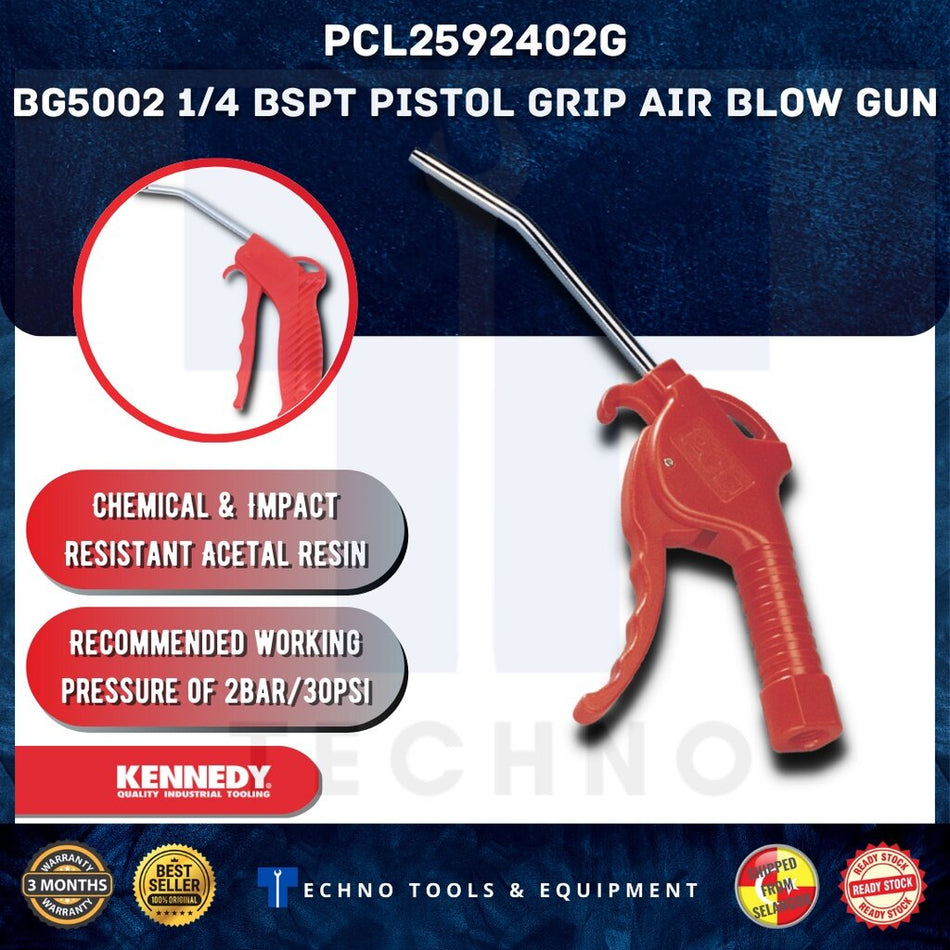 Ready Stock KENNEDY/PCL PCL2592402G BG5002 1/4 BSPT Pistol Grip Air Blow Gun PCL-259-2402G