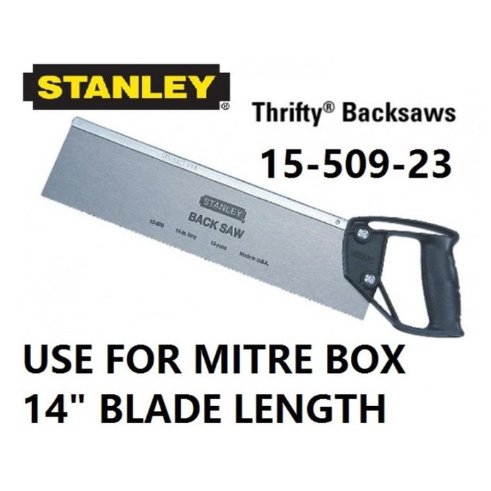 STANLEY THRIFTY BACK SAW 15509  BACKSAW FOR MITRE BOX MITER HANDSAW 15-509