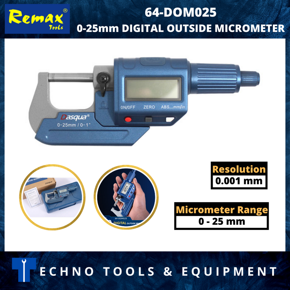 REMAX DASQUA 64-DOM025 0-25mm DIGITAL OUTSIDE MICROMETER