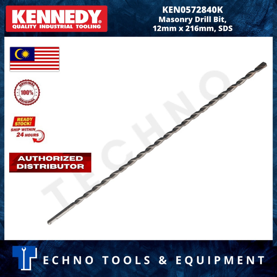 KENNEDY Masonry Drill Bit, 12mm x 216mm, SDS KEN0572840K