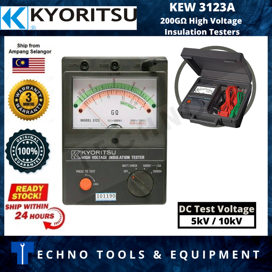 KYORITSU 3123A Analogue Insulation Tester (KEW 3123A)