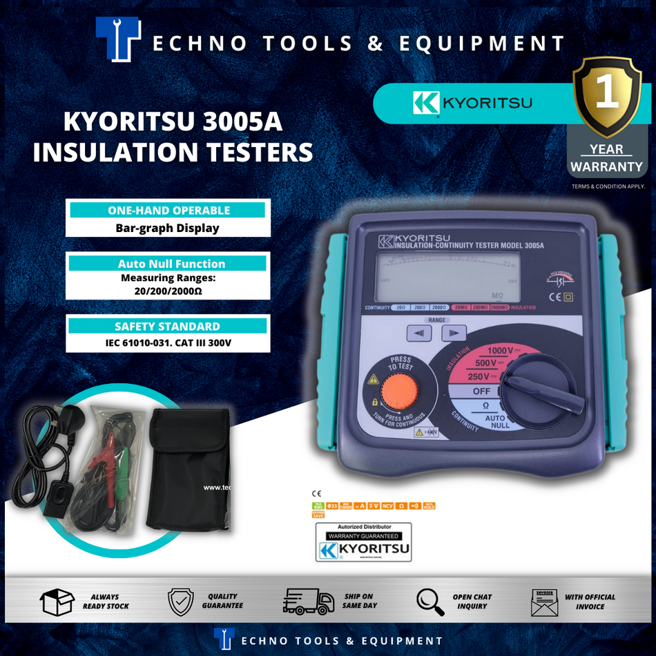 KYORITSU 3005A Insulation / Continuity Tester (KEW 3005A)