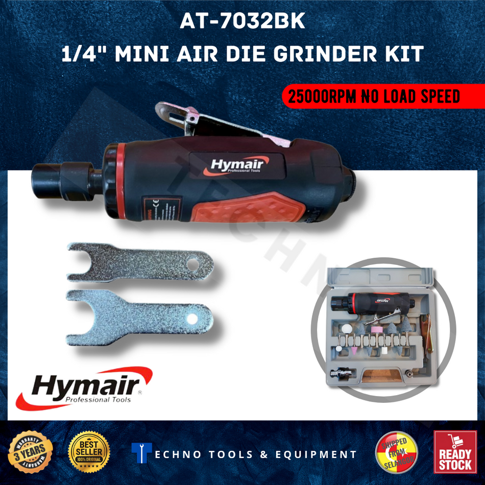 Hymair 1/4" Air Die Grinder Kit - AT-7032BK