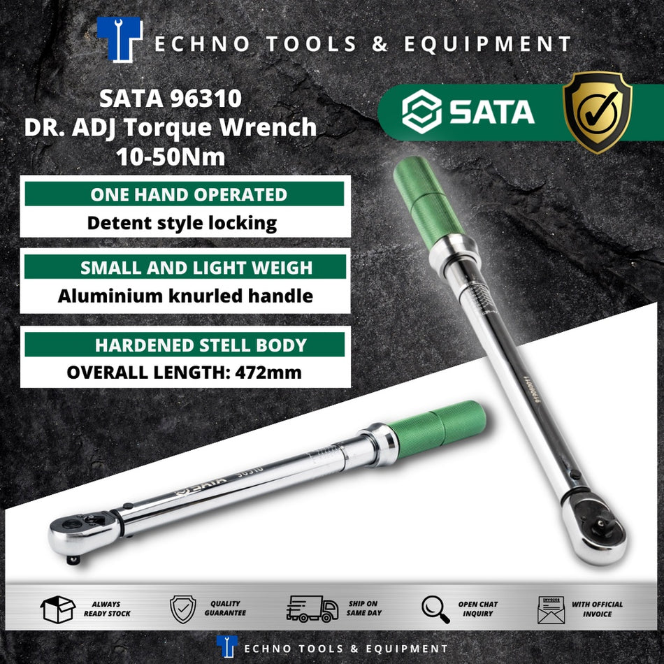 SATA 3/8" DR. ADJ Torque Wrench 10-50NM SATA96310