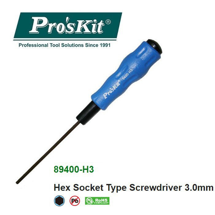 Pro'sKit 89400-H3 Hex Socket Type Screwdriver 3.0mm
