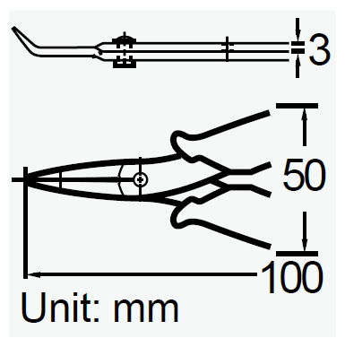 PRO'SKIT 1PK-501C Micro Bent Nose Plier (100mm)