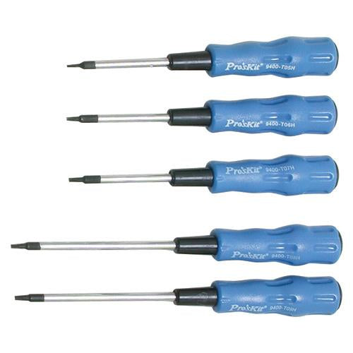 PRO'SKIT SW-2125H 5Pcs Star Screwdriver Set W/Temper Proof Hole