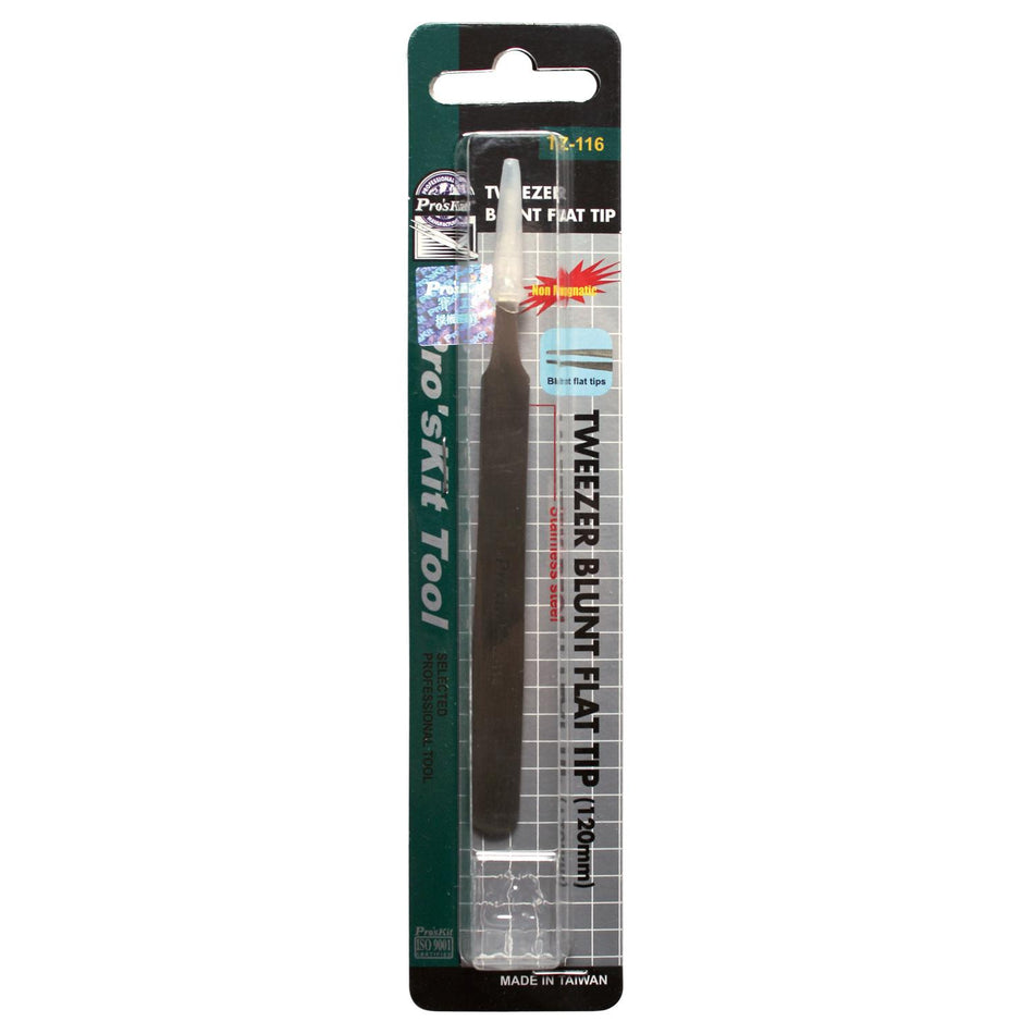 PRO'SKIT TZ-116 Blunt Flat Tip Tweezer (120mm)