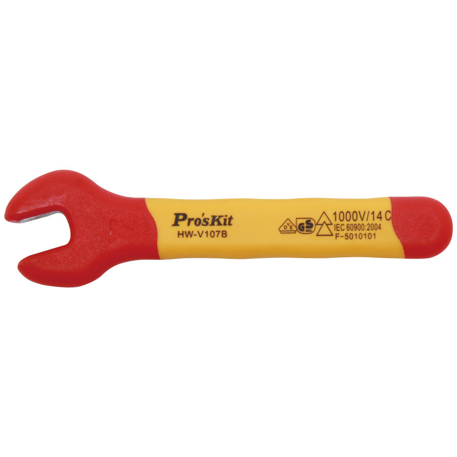 PRO'SKIT HW-V107B VDE 1000V Insulated SingleOpen End Wrench 7mm