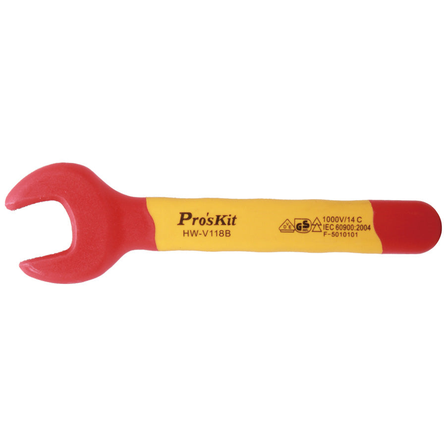 PRO'SKIT HW-V118B VDE 1000V Insulated SingleOpen End Wrench 18mm