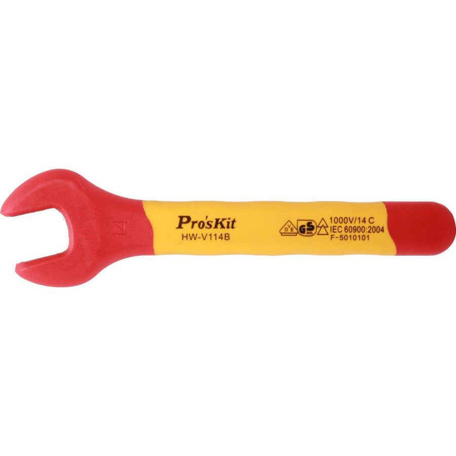 PRO'SKIT HW-V114B VDE 1000V Insulated SingleOpen End Wrench 14mm