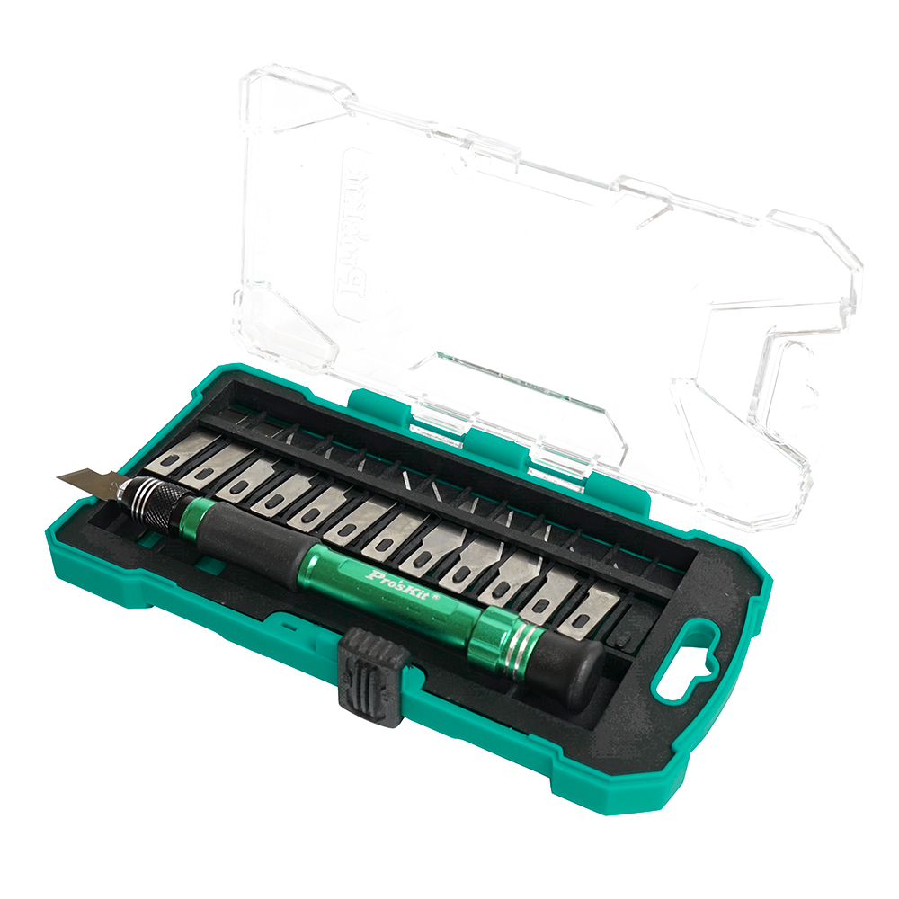 PRO'SKIT PD-398 14PCS ALUMINIUM HANDLE KNIFE SET PRO'SKIT