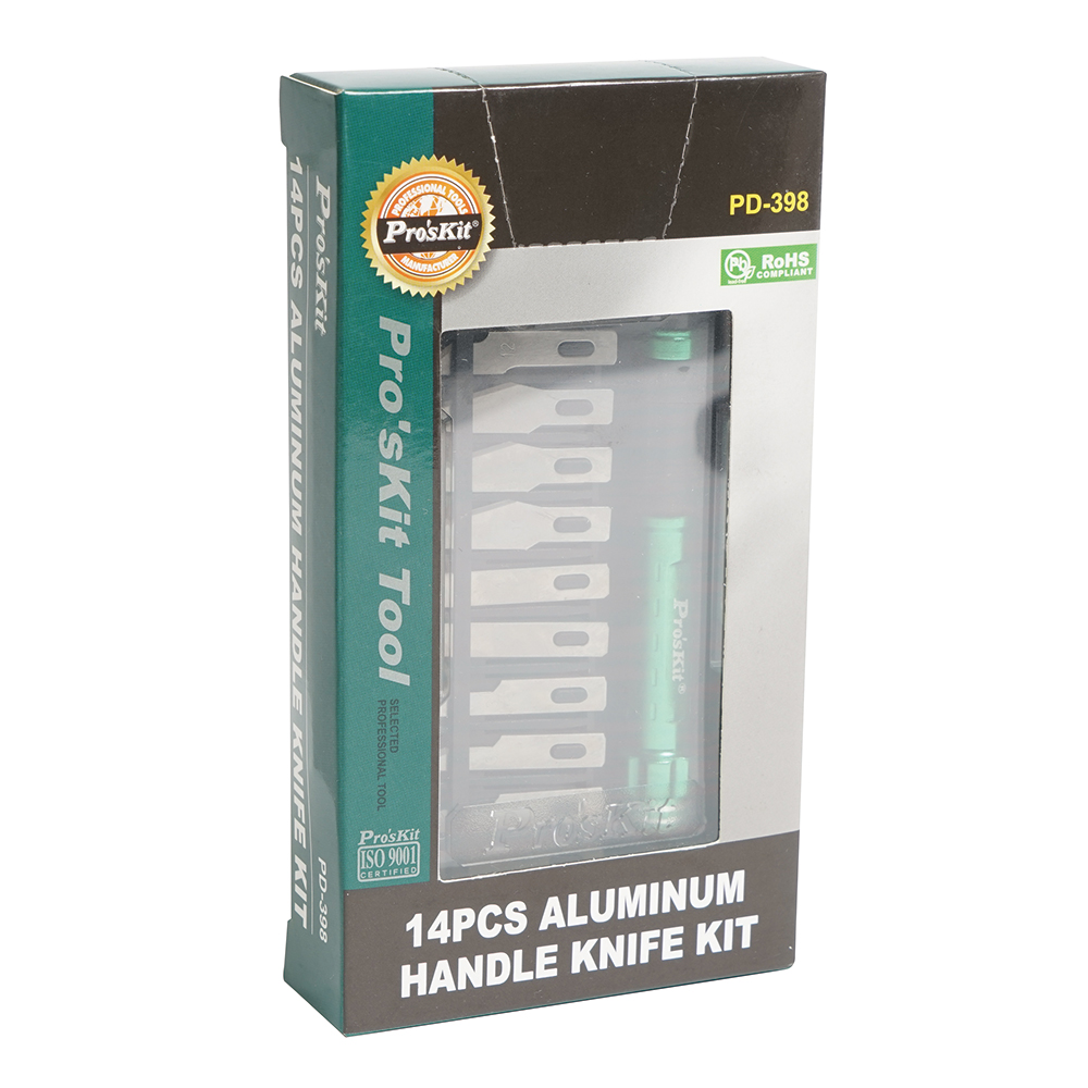 PRO'SKIT PD-398 14PCS ALUMINIUM HANDLE KNIFE SET PRO'SKIT