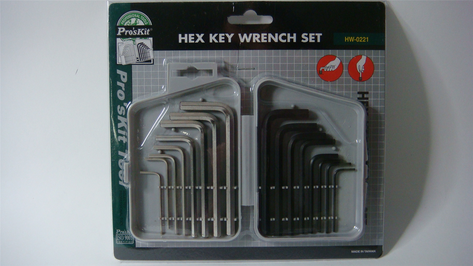 PRO'SKIT HW-0221 16Pcs Hex Key Wrench Set