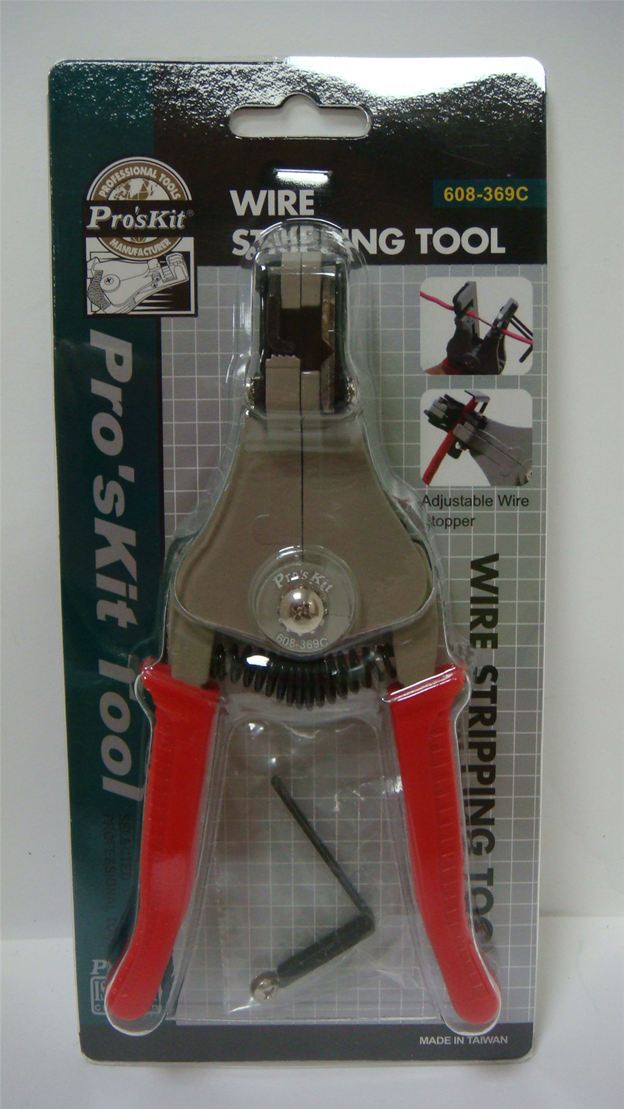 PRO'SKIT 608-369C Wire Stripping Tool(22,18-20,14-16,12,10,8 AWG for solid wire)