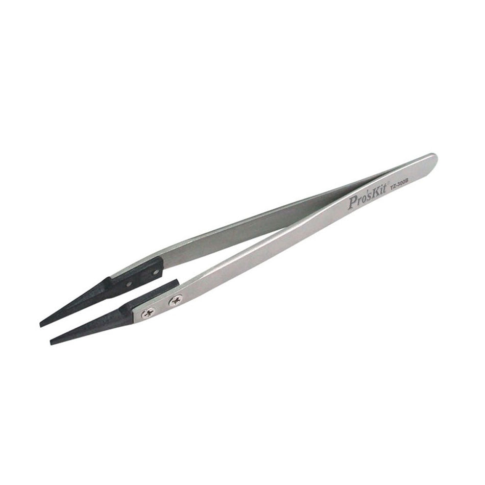 PRO'SKIT TZ-300B Static Dissipative Soft Tip Tweezer (Flat Tips) 125mm