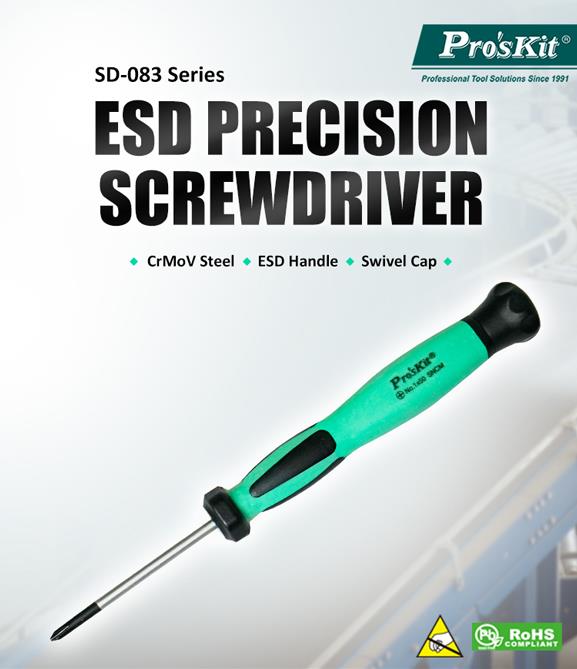 PRO'SKIT SD-083-P2 ESD Precision Screwdriver +#00 P00x50mm