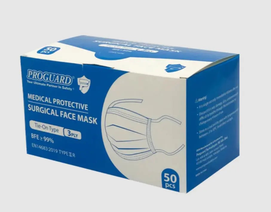 Bag Of 10 Or 20 ASTM Level 3 Surgical Face Masks - 4-Ply, Medical Grade, By PlastCare USA