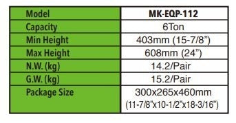 MR.MARK MK-EQP-112-06T 6 TON JACK STAND SET