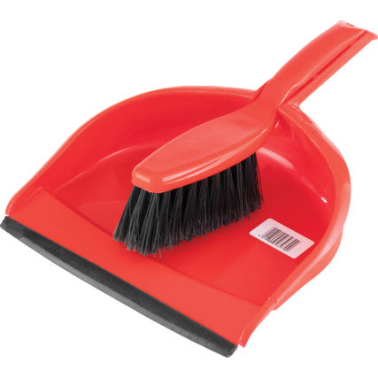 COSTWOLD PLASTIC DUSTPAN & SOFTBRUSH SET (RED) COT9074600K