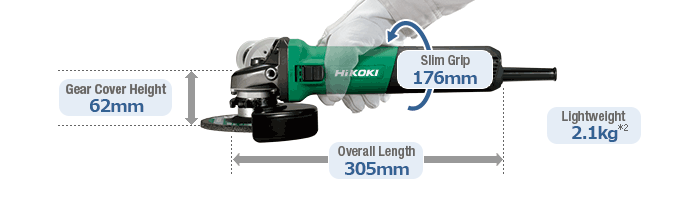 HIKOKI 100mm (4") Electronic Disc Grinder with Brushless Motor G10VE
