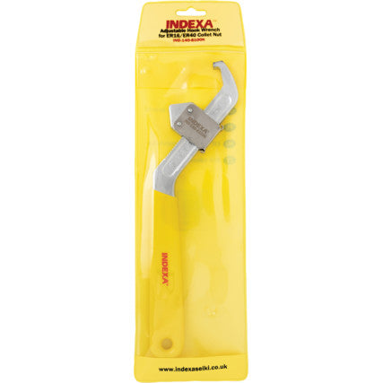 INDEXA ADJ HOOK WRENCH FOR ER8/ER40COLLET NUT IND1408100K INDEXA